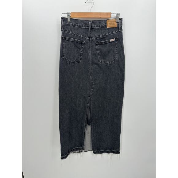 Levi Strauss Womens Black Denim Jean Maxi Skirt Size 0 Modest Church Fall Casual - Picture 2 of 9